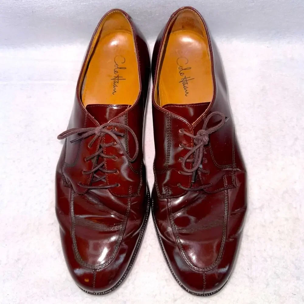 Men’s Cole Haan Mahogany Brown Leather Calhoun Dress Shoes Oxfords size 11